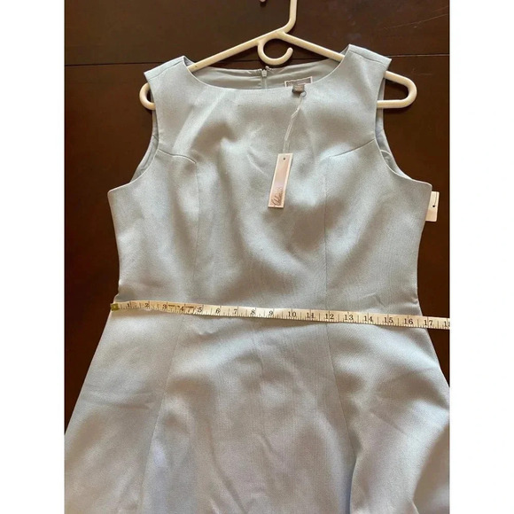 Chelsea28 Powder Blue Rear Zip Sleeveless Career Dress NEW FLAW Size L - Picture 10 of 12